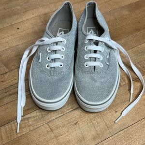 Vans Silver Canvas Sneakers Classic Style